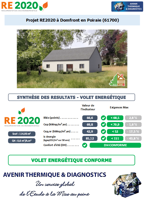 RE2020 - Avenir Thermique - 61700 Domfront en Poiraie Orne - Maisons Artisanales Bois et Briques Etude thermique RE2020 + ACV à Domfront en Poiraie 61700