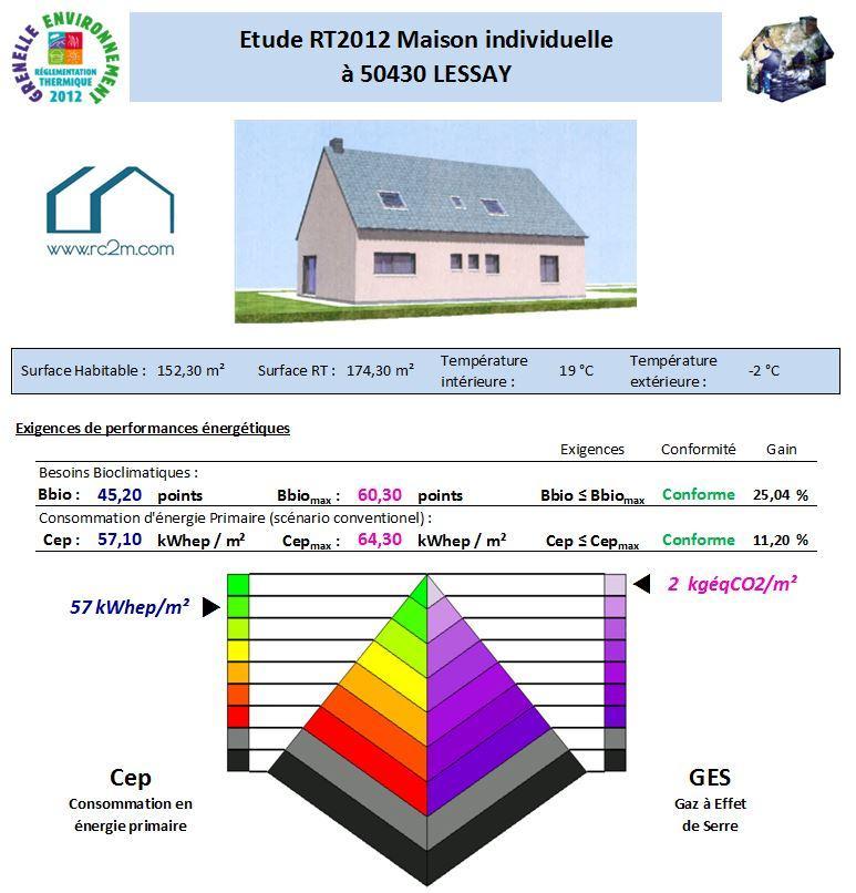 etude thermique rt 2012 rt2012 lessay manche normandie