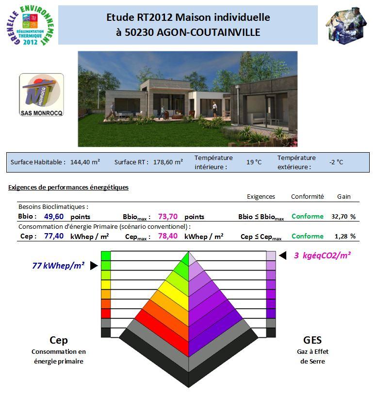 etude thermique rt2012 agon coutainville