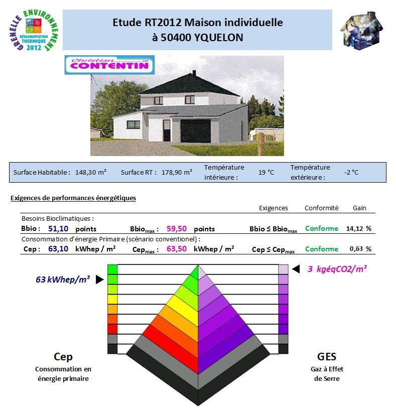 Etude RT2012 Yquelon 50400 manche Normandie