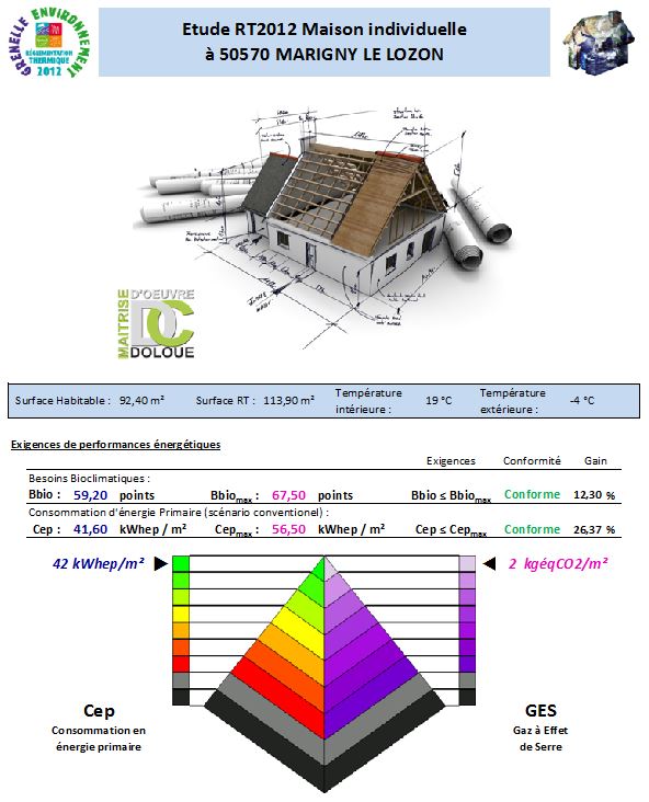 Etude RT 2012 Marigny le Lozon 50570 Avenir Thermique et Diagnostics 2