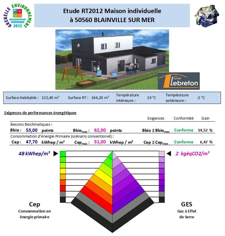 etude thermique rt2012 blainville sur mer