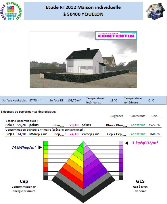 Etude RT2012 Yquelon 50400 COntentin Avenir Thermique