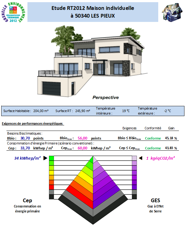 RT 2012 - Avenir Thermique - Manche 50340 Les Pieux