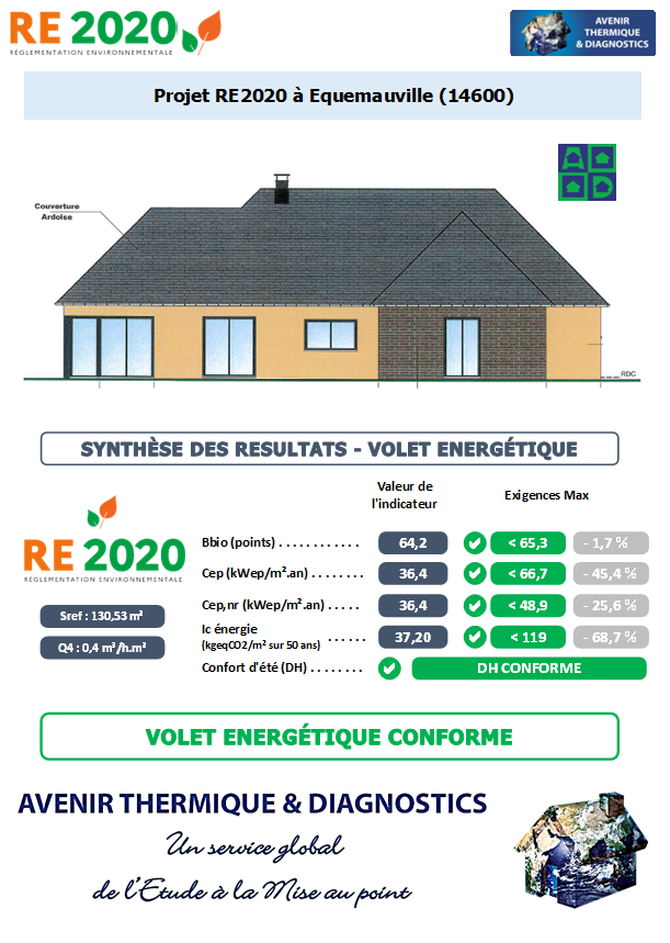 RE2020 - Avenir Thermique - 14600 Equemauville Calvados - Alpalns Design Etude thermique RE2020 + ACV à Equemauville 14600