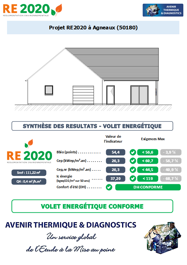 RE2020 - Avenir Thermique - 50180 Agneaux Etude thermique RE2020 + ACV à Agneaux 50180