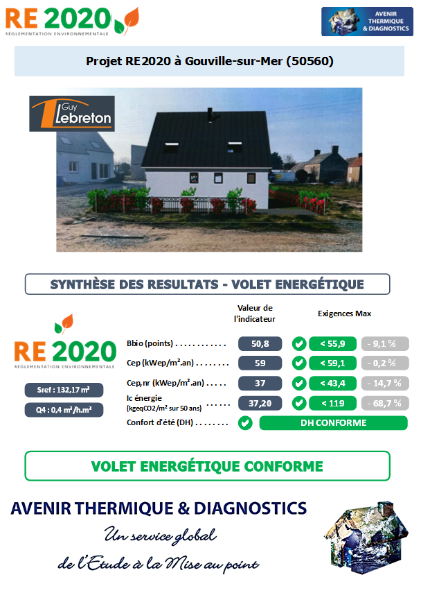 Etude thermique + ACV RE2020 à Gouville-sur-Mer (50560)