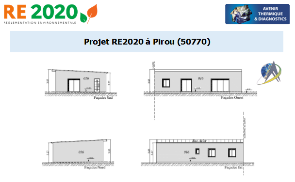 Etude thermique RE2020 + ACV à Pirou 50770