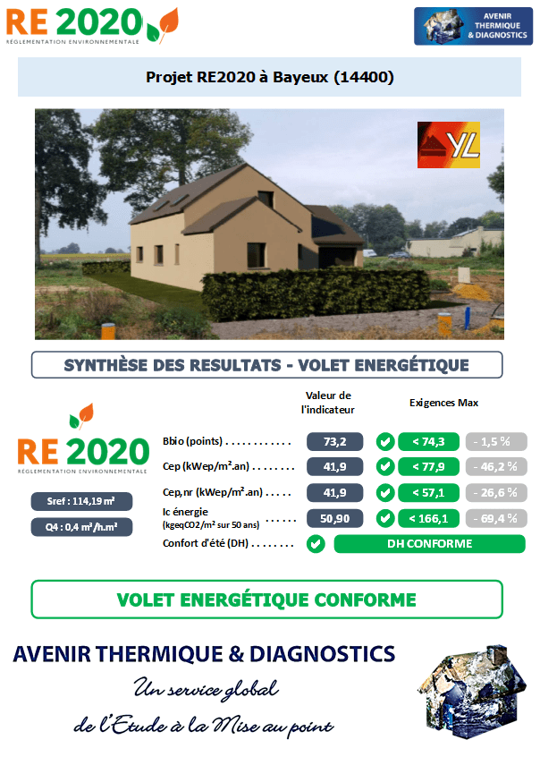 Etude thermique RE2020 + ACV à Bayeux 14400
