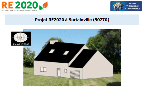 Etude thermique RE2020 + ACV à Surtainville 50270