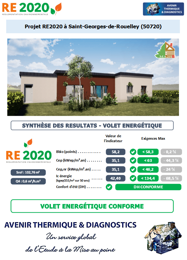 Etude thermique RE2020 + ACV à Saint-Georges-de-Rouelley 50720