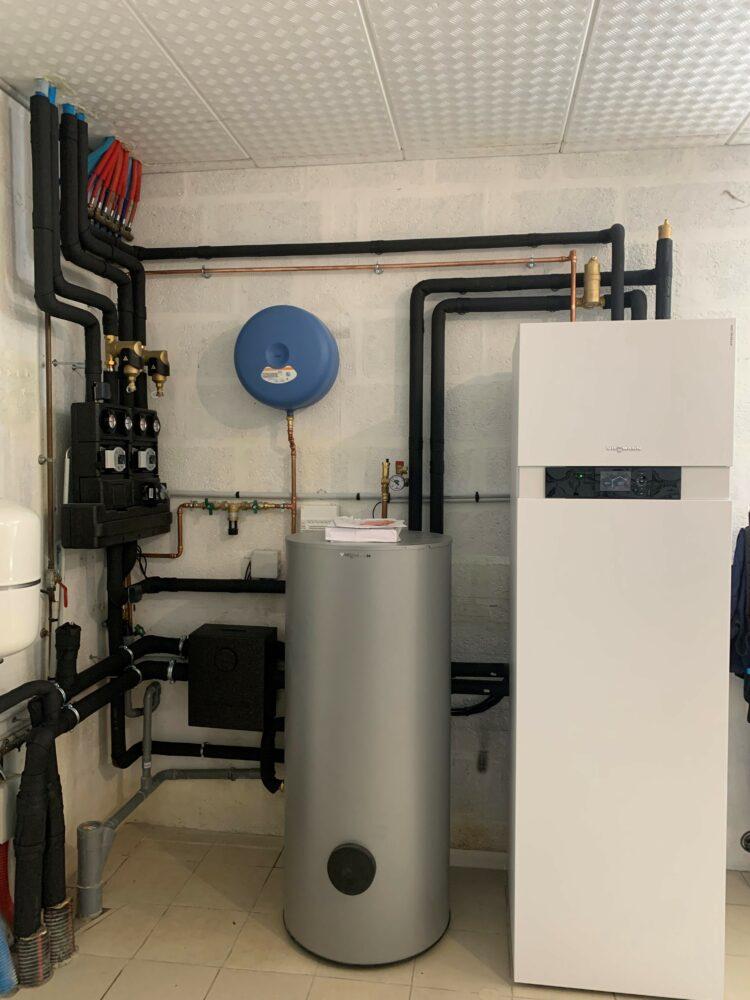 Installation d'une pompe à chaleur VIESSMANN à GOUVILLE SUR MER 50560