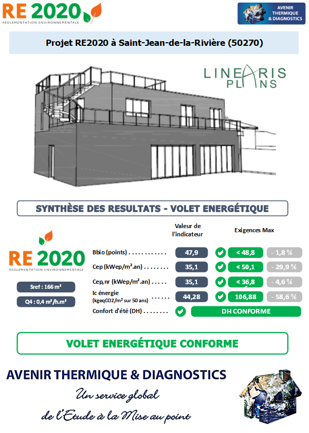 Etude thermique RE2020 + ACV à Saint-Jean-de-la-Rivière 50270