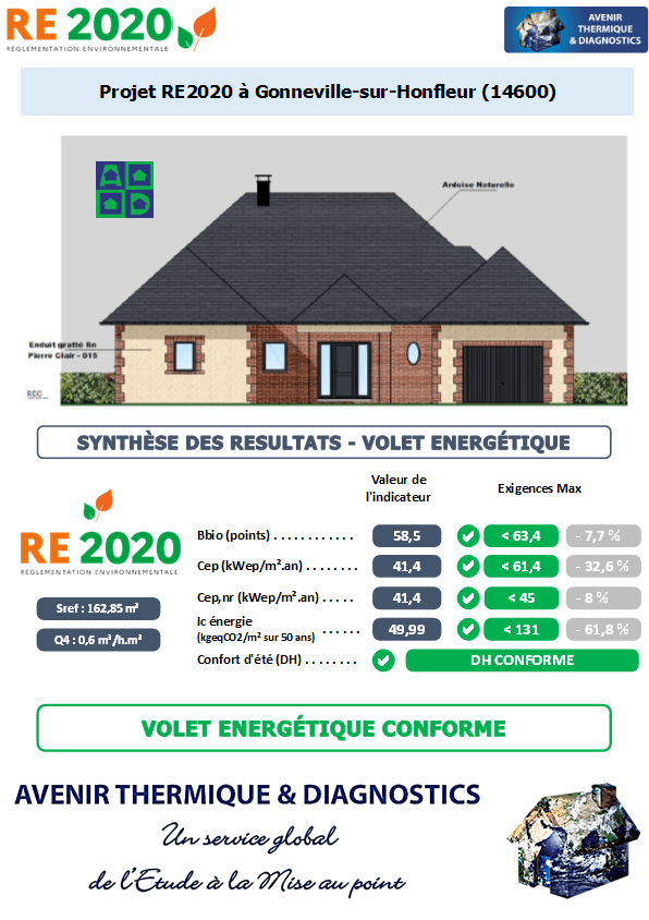 RE2020 - Avenir Thermique - 14600 Gonneville-sur-Honfleur Calvados - ALPLANS DESIGN Etude thermique RE2020 + ACV à Gonneville-sur-Honfleur 14600