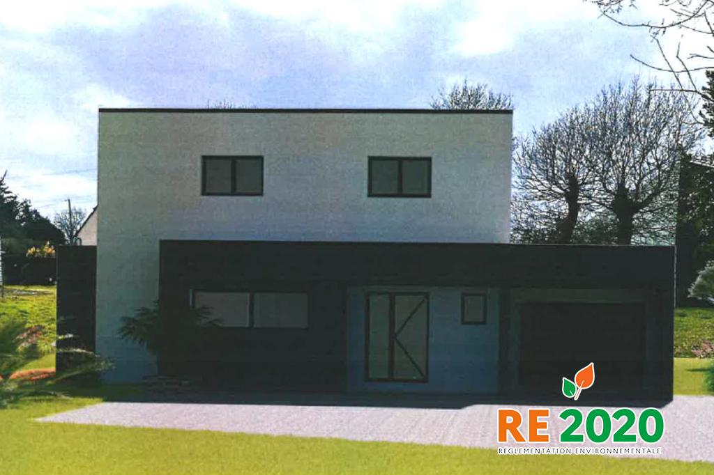 Vue 3D de une maison individuelle neuve à Saint-Sauveur-le-Vicomte (50390) étudié selon la RE2020 en collaboration avec SARL GUY LEBRETON